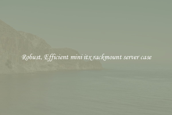 Robust, Efficient mini itx rackmount server case