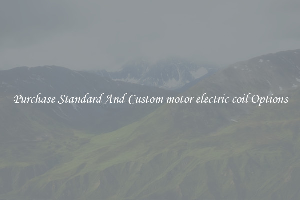 Purchase Standard And Custom motor electric coil Options