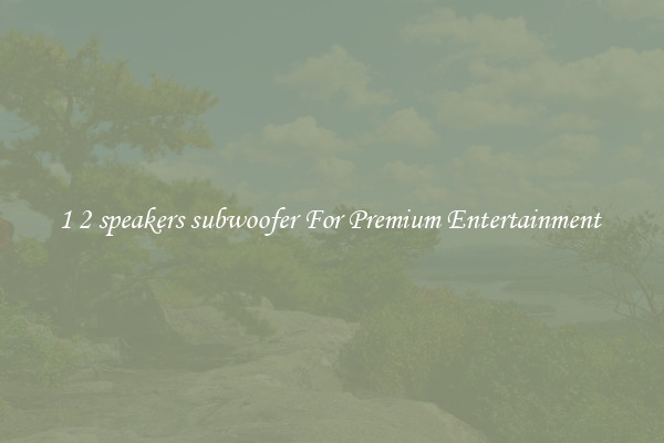 1 2 speakers subwoofer For Premium Entertainment 