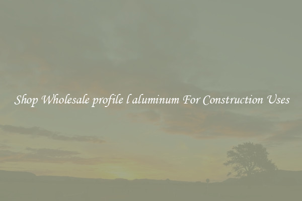 Shop Wholesale profile l aluminum For Construction Uses